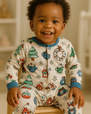 Baby Festive Winter Print Long Sleeve Romper