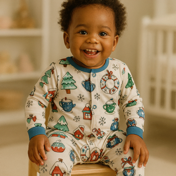 Baby Festive Winter Print Long Sleeve Romper
