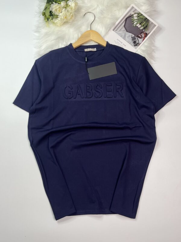 Navy Blue T-Shirt with Embossed 'GABSER'
