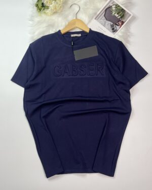 Navy Blue T-Shirt with Embossed 'GABSER'