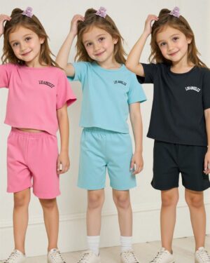 Kids' 3-Pack "Los Angeles" T-Shirt & Shorts Sets