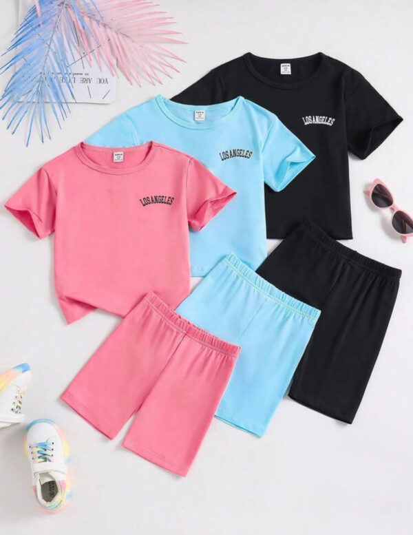 Kids' 3-Pack "Los Angeles" T-Shirt & Shorts Sets - Image 3