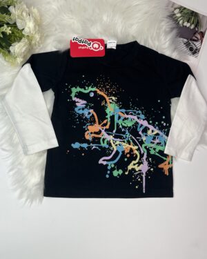 Boys' Colorful Dinosaur Graphic Layered-Look Tee