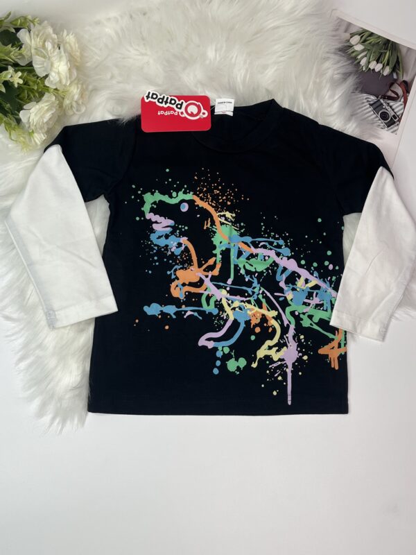 Boys' Colorful Dinosaur Graphic Layered-Look Tee