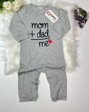 Cozy Grey Graphic Print Romper for Toddlers