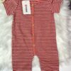Comfy Striped Baby Romper with Button Front